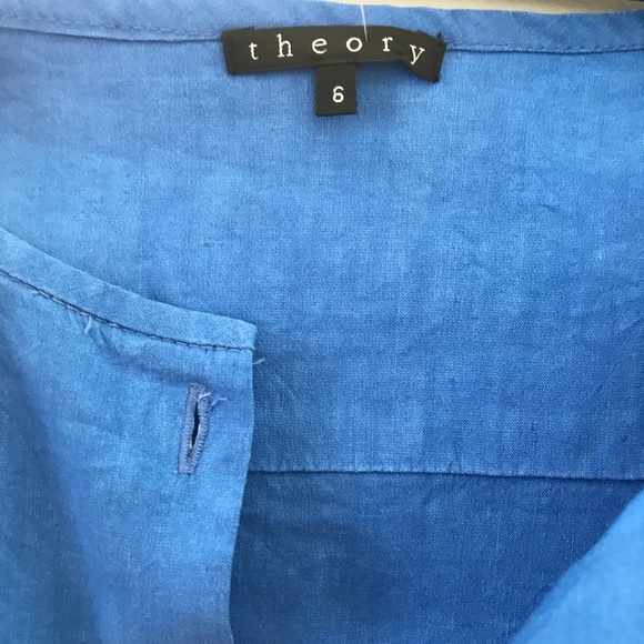 Theory linen and stretch dress with pockets blue - Picture 6 of 6